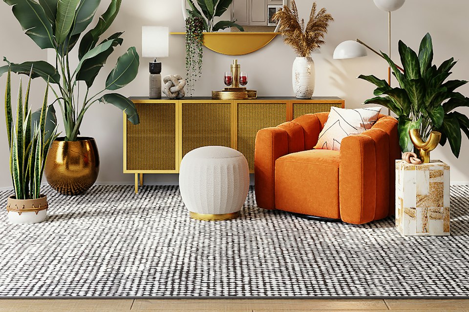 Ambiente residencial com móvel integrado à sala